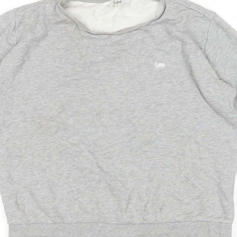 Lee Men’s Grey Logo Fleece Sweatshirt Regular Fit Size M