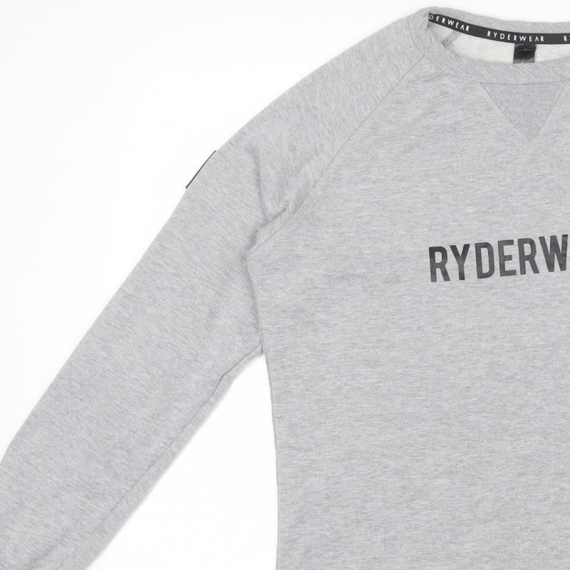Ryderwear Women’s Grey S Pullover Logo Raglan Sweatshirt