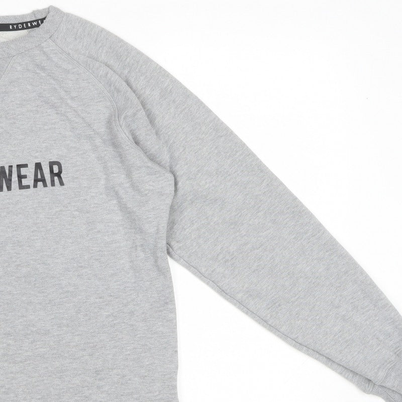 Ryderwear Women’s Grey S Pullover Logo Raglan Sweatshirt