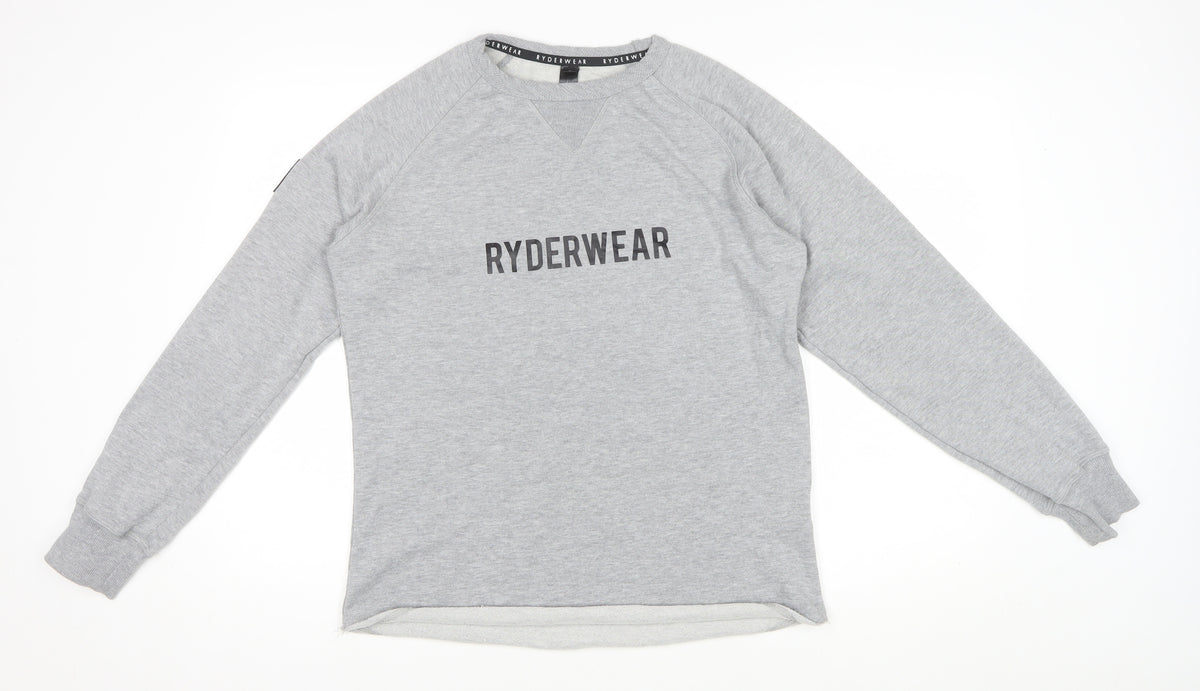 Ryderwear Women’s Grey S Pullover Logo Raglan Sweatshirt