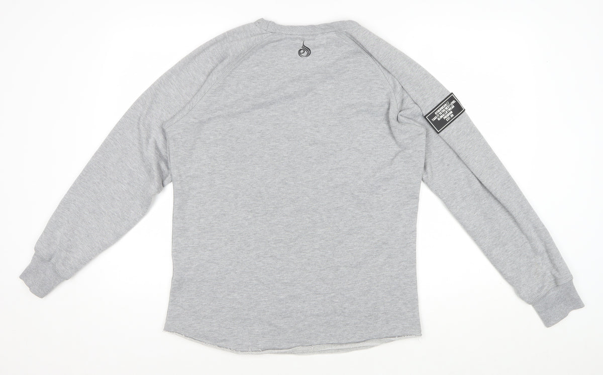 Ryderwear Women’s Grey S Pullover Logo Raglan Sweatshirt