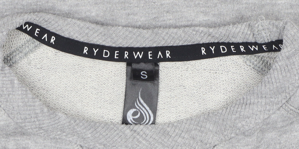 Ryderwear Women’s Grey S Pullover Logo Raglan Sweatshirt