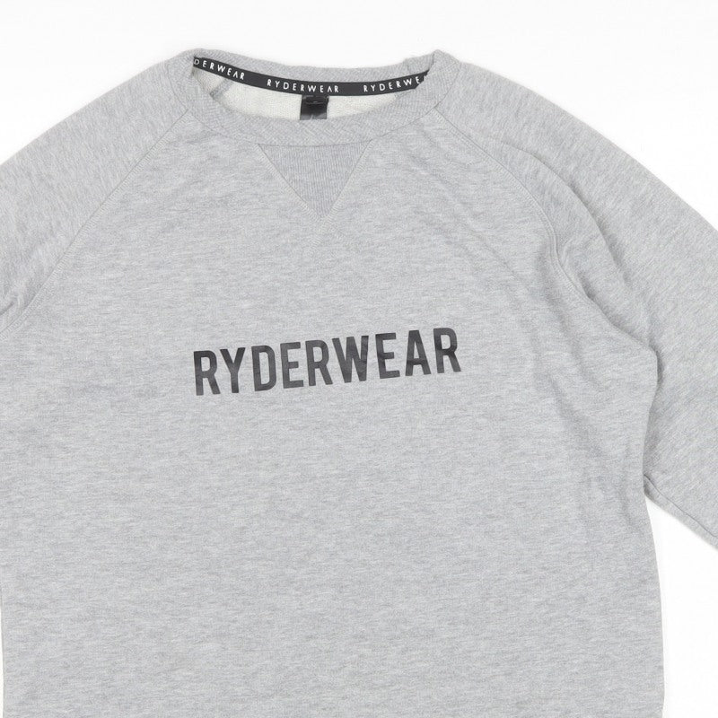 Ryderwear Women’s Grey S Pullover Logo Raglan Sweatshirt