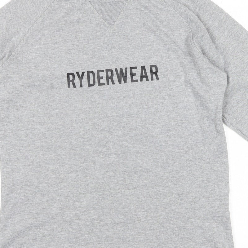 Ryderwear Women’s Grey S Pullover Logo Raglan Sweatshirt
