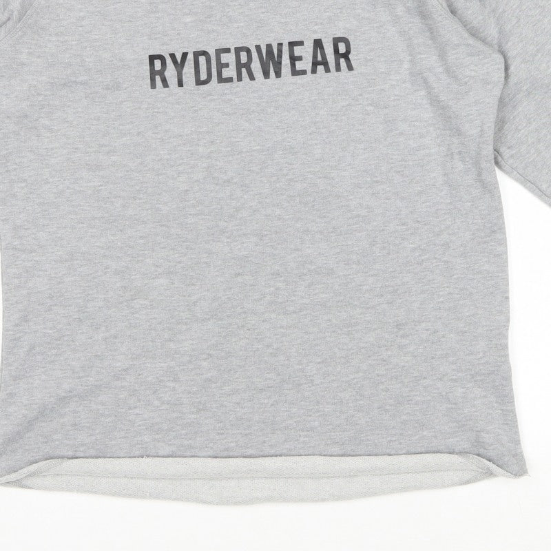 Ryderwear Women’s Grey S Pullover Logo Raglan Sweatshirt