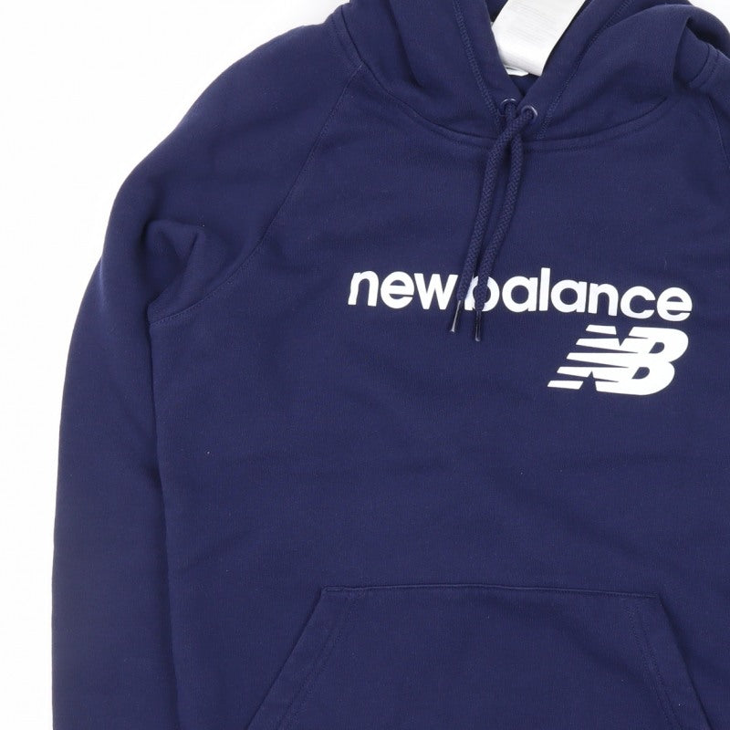 New Balance Boys Navy S Pullover Hoodie Logo Kangaroo Pocket