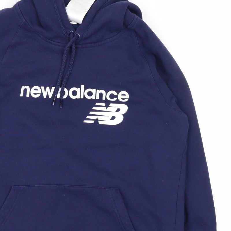 New Balance Boys Navy S Pullover Hoodie Logo Kangaroo Pocket