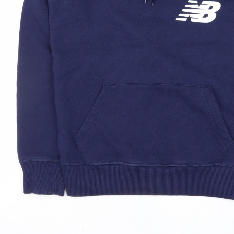 New Balance Boys Navy S Pullover Hoodie Logo Kangaroo Pocket
