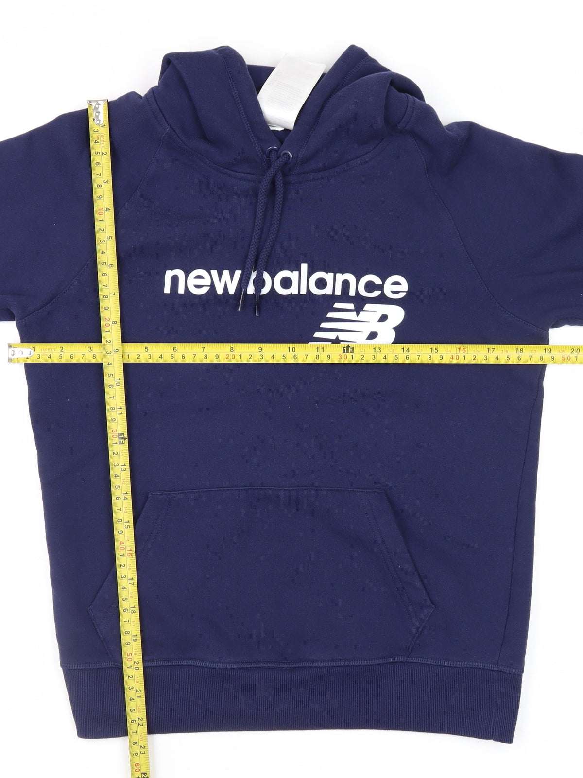 New Balance Boys Navy S Pullover Hoodie Logo Kangaroo Pocket