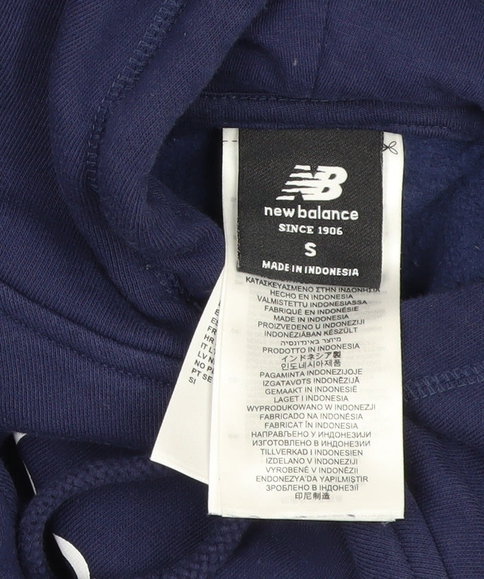 New Balance Boys Navy S Pullover Hoodie Logo Kangaroo Pocket
