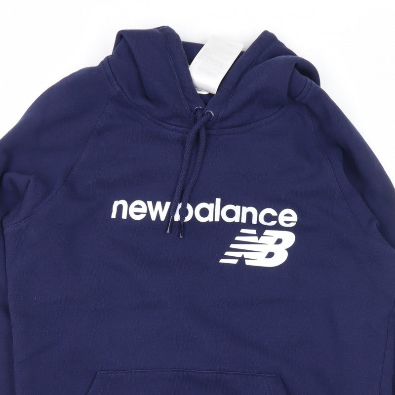 New Balance Boys Navy S Pullover Hoodie Logo Kangaroo Pocket