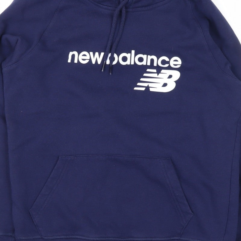 New Balance Boys Navy S Pullover Hoodie Logo Kangaroo Pocket