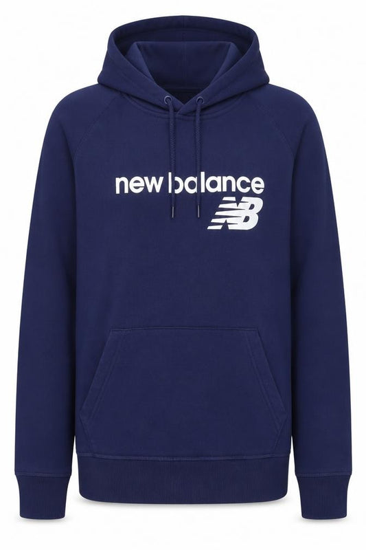 New Balance Boys Navy S Pullover Hoodie Logo Kangaroo Pocket