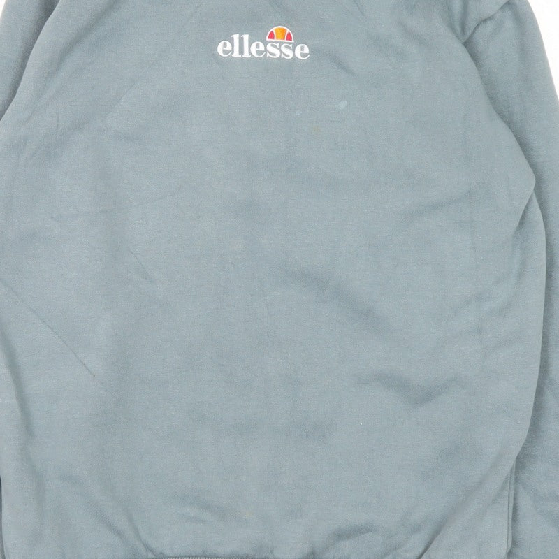 Ellesse Women’s Blue UK 8 Logo Embroidered Crew Neck Pullover Sweatshirt