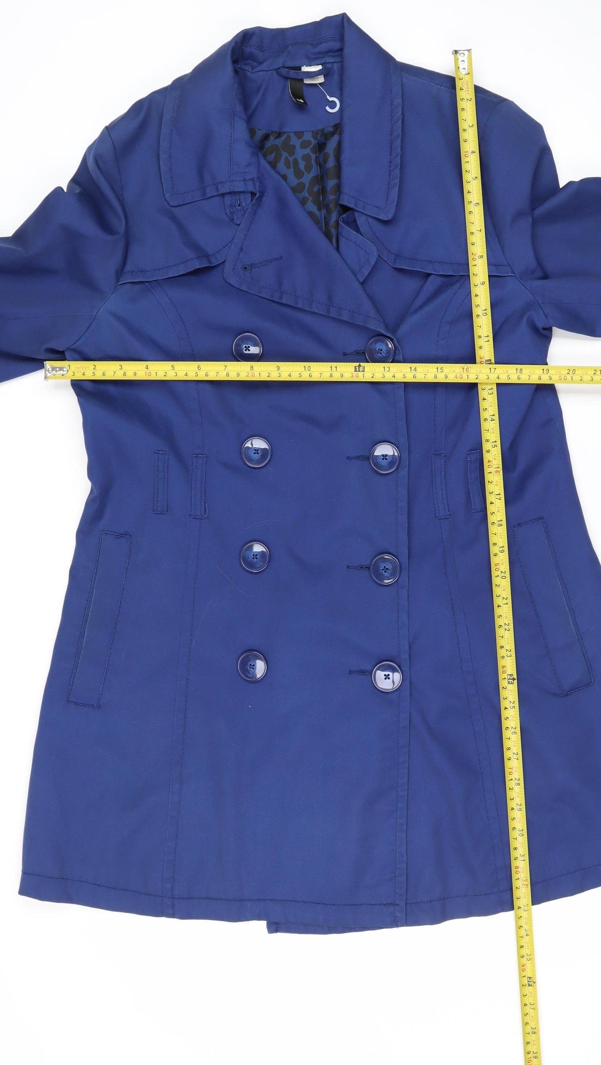 Divided by H&M Women’s Blue Size 16 Double Breasted Trench Coat