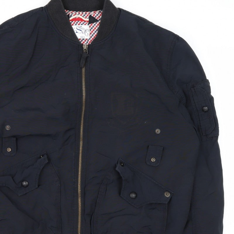 Levi Strauss & Co. Men's Navy XL Bomber Jacket Lined Zip Pockets