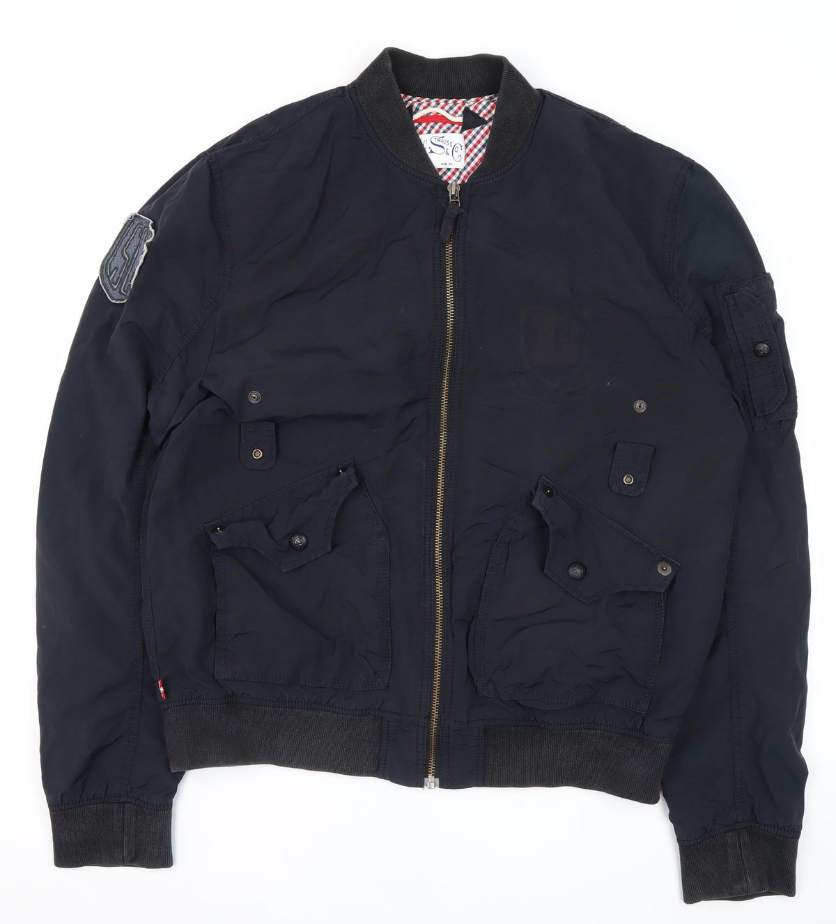 Levi Strauss & Co. Men's Navy XL Bomber Jacket Lined Zip Pockets