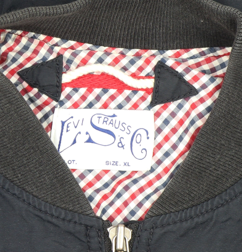 Levi Strauss & Co. Men's Navy XL Bomber Jacket Lined Zip Pockets