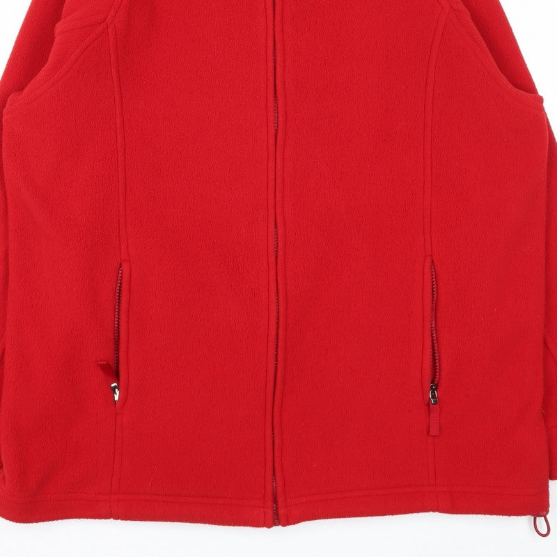 Marks and Spencer Women's Red UK 16 Fleece Basic Zip Jacket