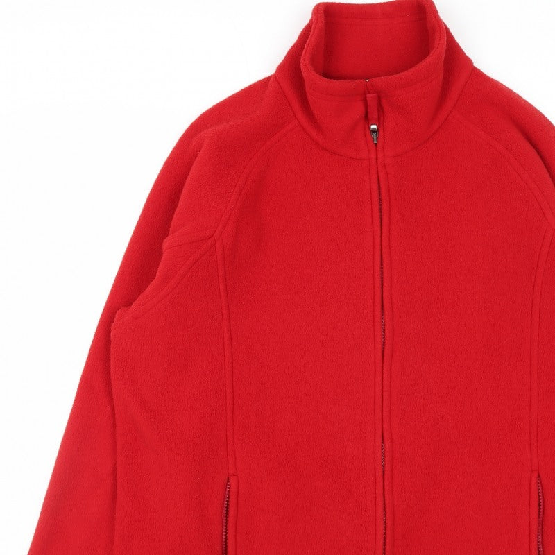 Marks and Spencer Women's Red UK 16 Fleece Basic Zip Jacket