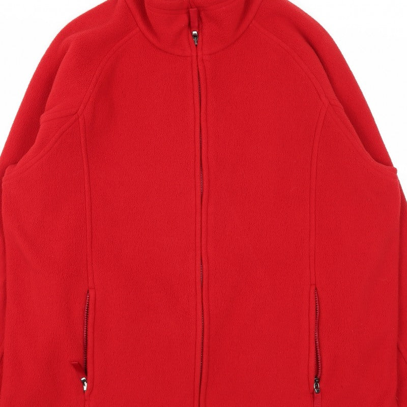 Marks and Spencer Women's Red UK 16 Fleece Basic Zip Jacket