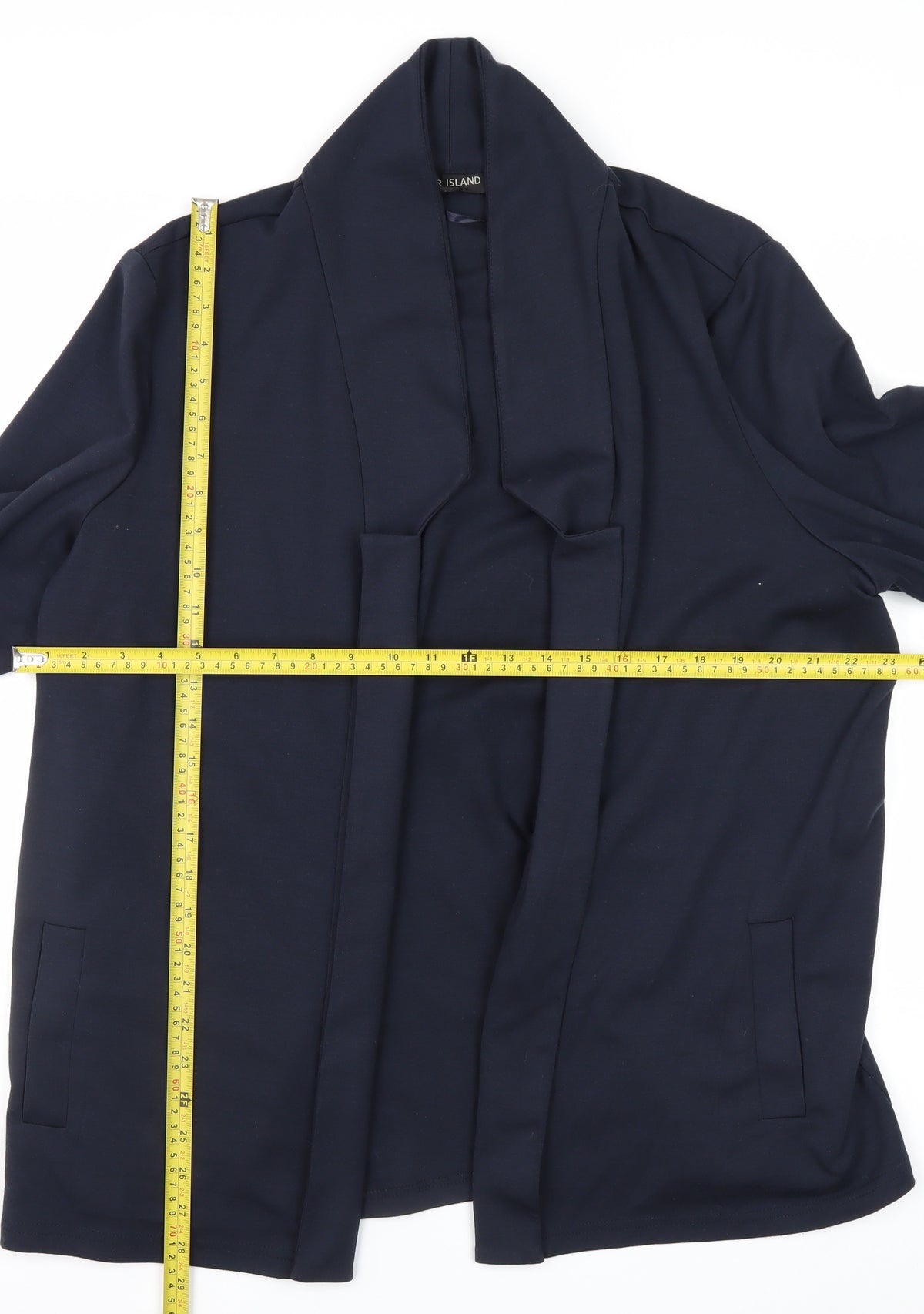 River Island Women Blue UK 18 Shawl Lapel Open Front Blazer