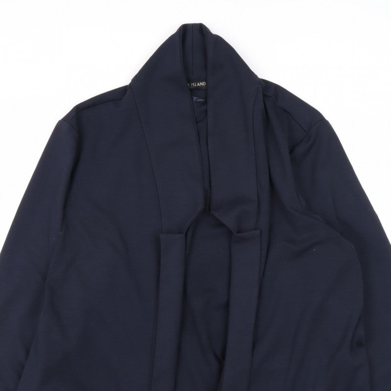 River Island Women Blue UK 18 Shawl Lapel Open Front Blazer