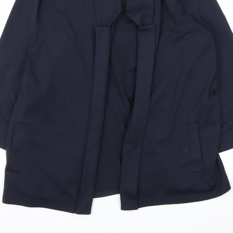 River Island Women Blue UK 18 Shawl Lapel Open Front Blazer