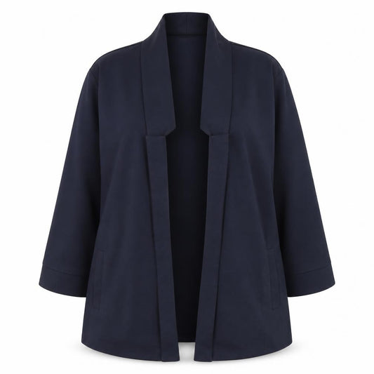 River Island Women Blue UK 18 Shawl Lapel Open Front Blazer