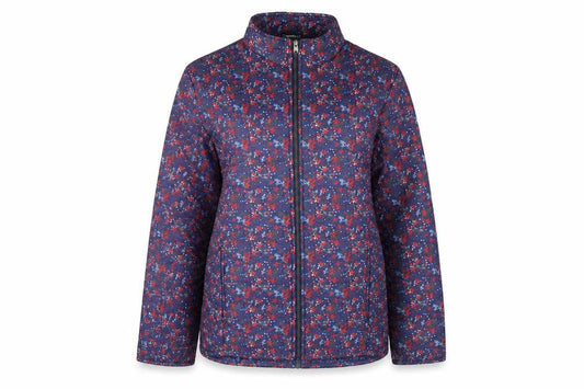 Anne De Langay Women’s Blue Floral UK 18 Quilted Puffer Jacket