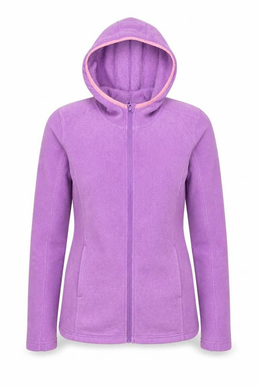 Mountain Warehouse Women Purple UK 10 Hooded Fleece Full Zip Jacket