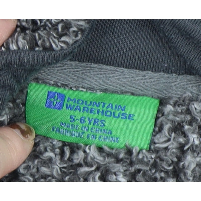 Mountain Warehouse Boys Grey Fleece Jacket 5-6 Years Full Zip Pockets