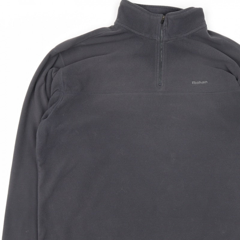 Rohan Men’s Black L 1/4 Zip Fleece Pullover Hiking Sweatshirt