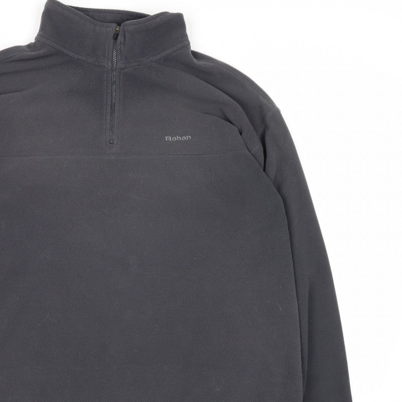 Rohan Men’s Black L 1/4 Zip Fleece Pullover Hiking Sweatshirt
