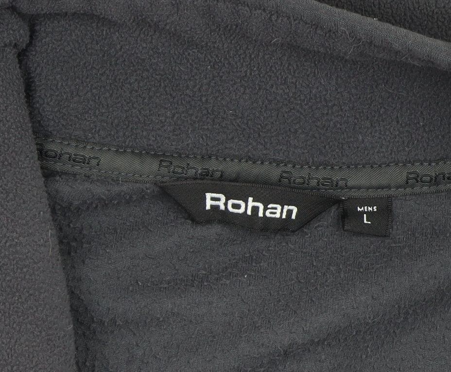 Rohan Men’s Black L 1/4 Zip Fleece Pullover Hiking Sweatshirt