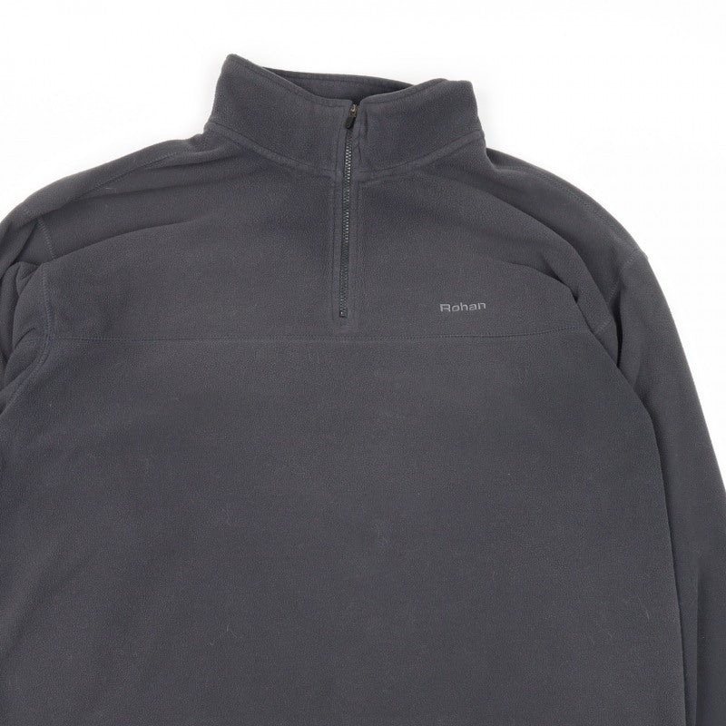 Rohan Men’s Black L 1/4 Zip Fleece Pullover Hiking Sweatshirt
