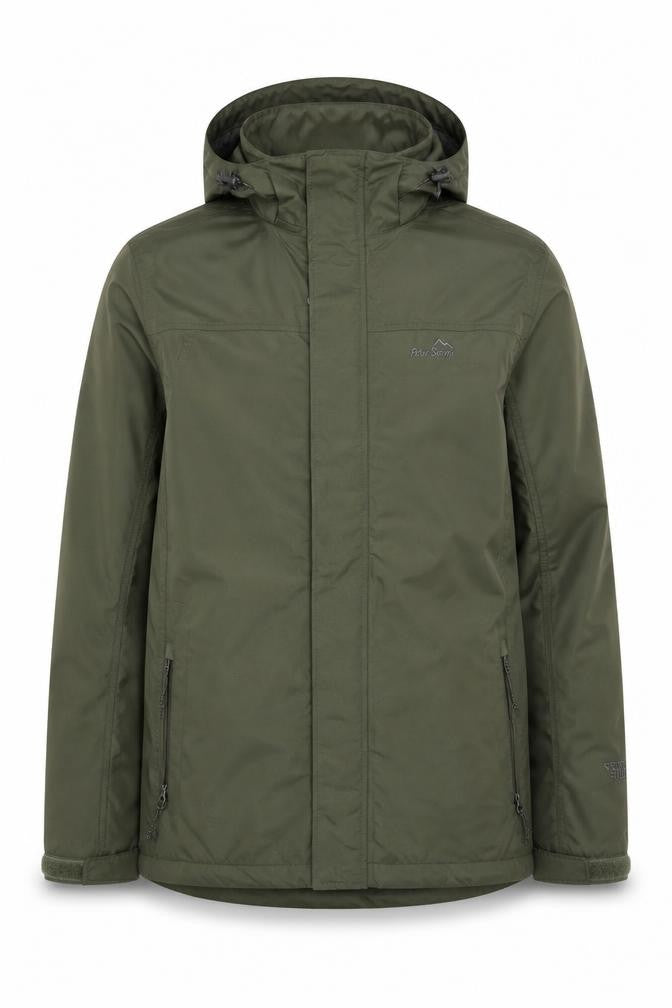 Peter Storm Men's Green M Hooded Outdoor Rain Jacket Full Zip