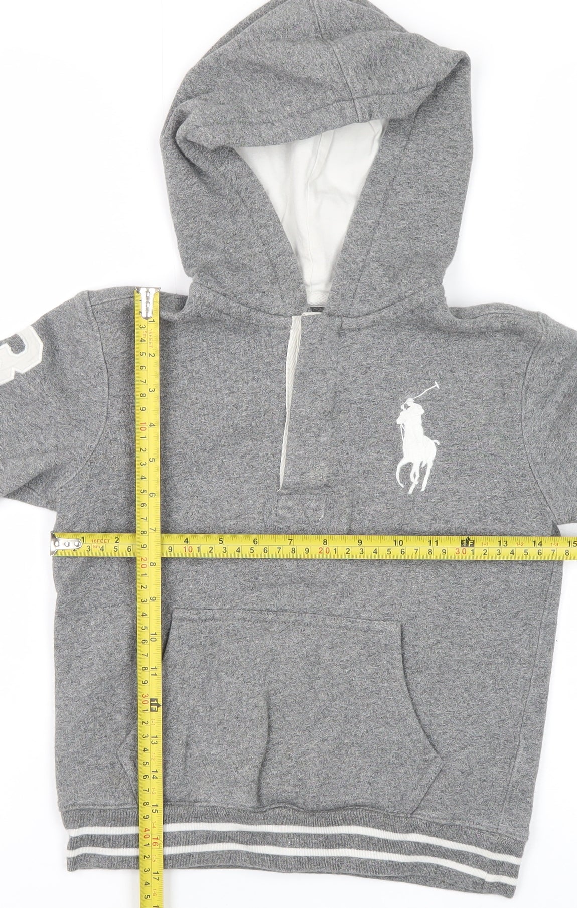 Polo Ralph Lauren Boys Grey Size 7 Pullover Hoodie 1/4 Zip Logo