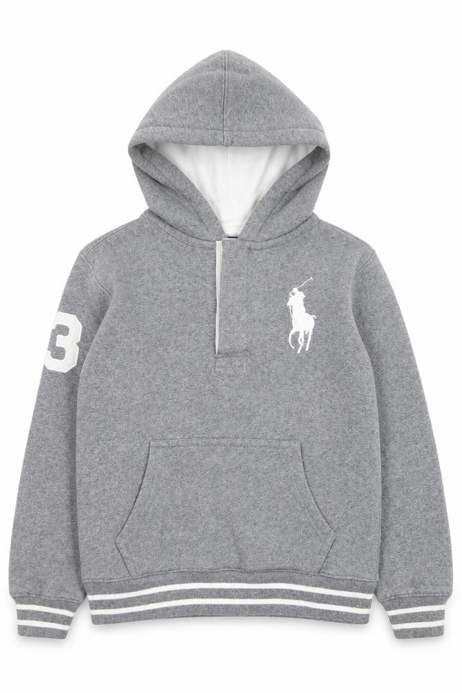 Polo Ralph Lauren Boys Grey Size 7 Pullover Hoodie 1/4 Zip Logo