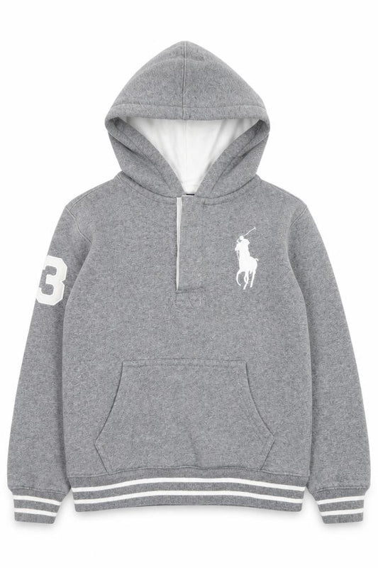 Polo Ralph Lauren Boys Grey Size 7 Pullover Hoodie 1/4 Zip Logo