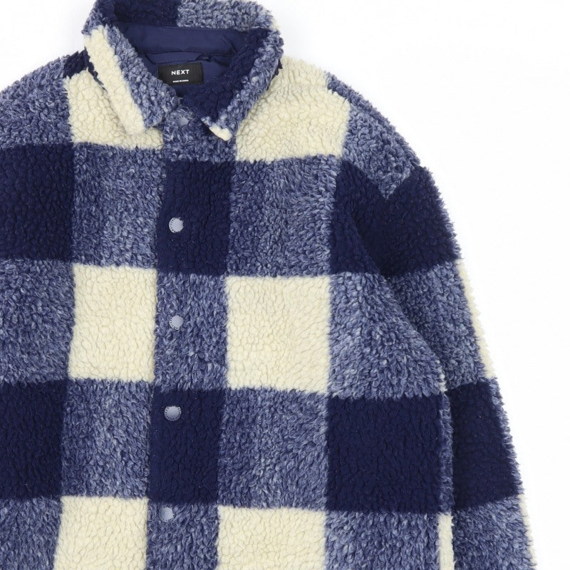 Next Boys Blue Check Borg Fleece Shirt Jacket 11 Years 146cm