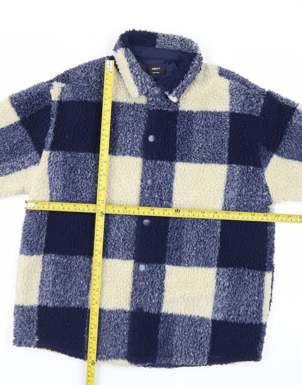Next Boys Blue Check Borg Fleece Shirt Jacket 11 Years 146cm