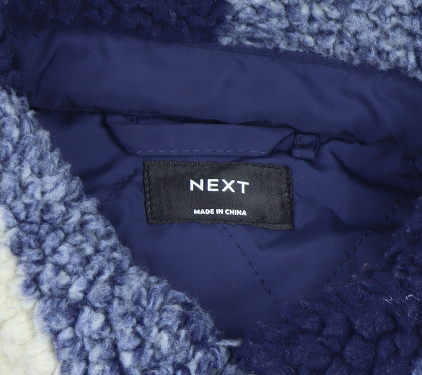 Next Boys Blue Check Borg Fleece Shirt Jacket 11 Years 146cm