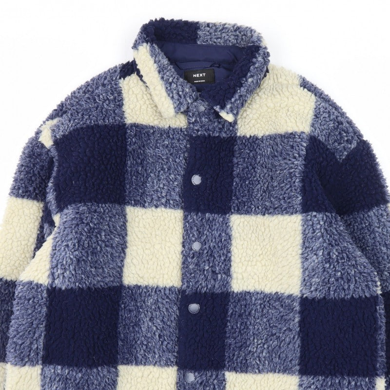 Next Boys Blue Check Borg Fleece Shirt Jacket 11 Years 146cm