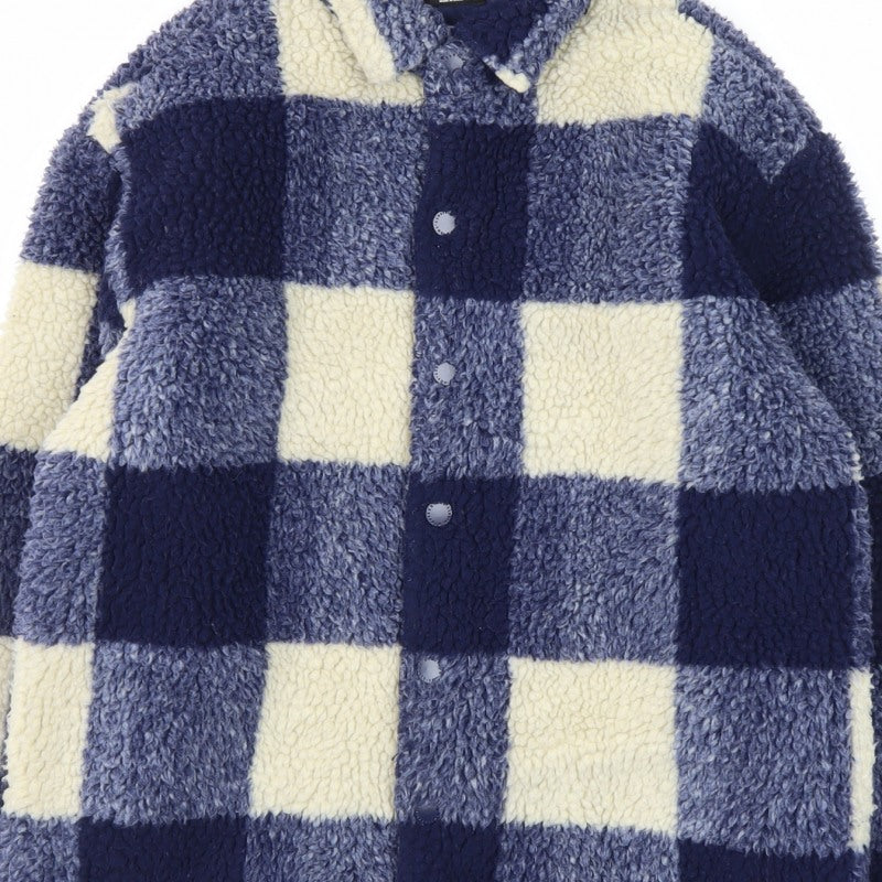 Next Boys Blue Check Borg Fleece Shirt Jacket 11 Years 146cm