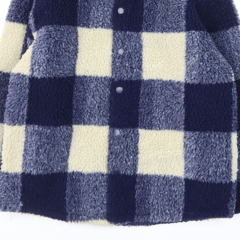 Next Boys Blue Check Borg Fleece Shirt Jacket 11 Years 146cm