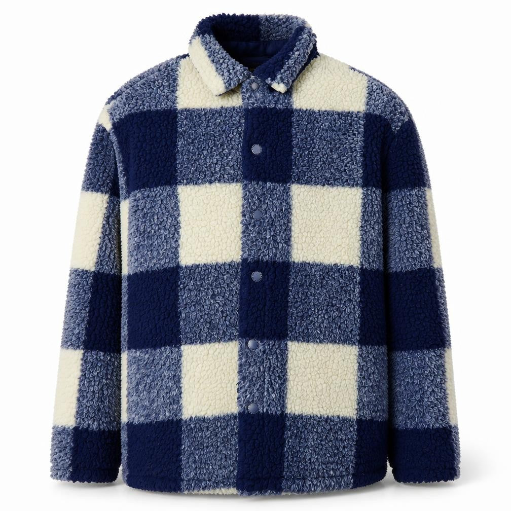 Next Boys Blue Check Borg Fleece Shirt Jacket 11 Years 146cm