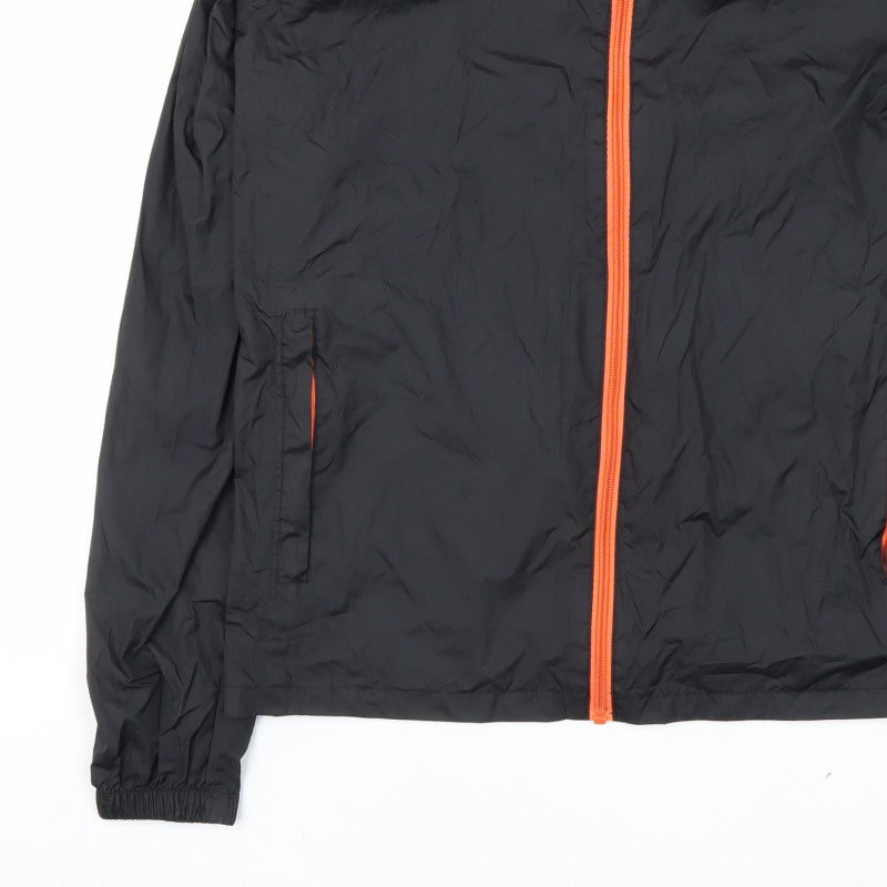 Everlast Men’s Black M Windbreaker Jacket Orange Zip Logo