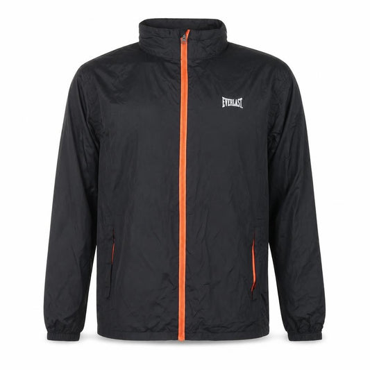 Everlast Men’s Black M Windbreaker Jacket Orange Zip Logo