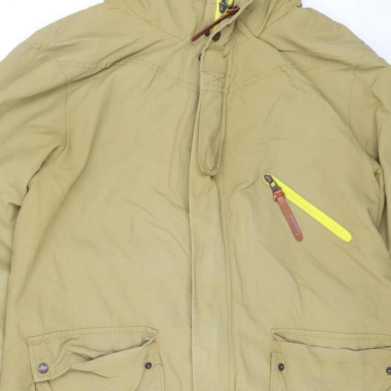 Bench Men's Beige XL Hooded Parka Jacket Full Zip